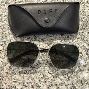 Diff Eyewear Black and Silver Sunglasses